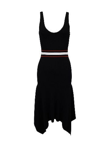 A.L.C. A.L.C. Anders Handkerchief Hem Knit Midi Dress in Black Viscose (view 1)