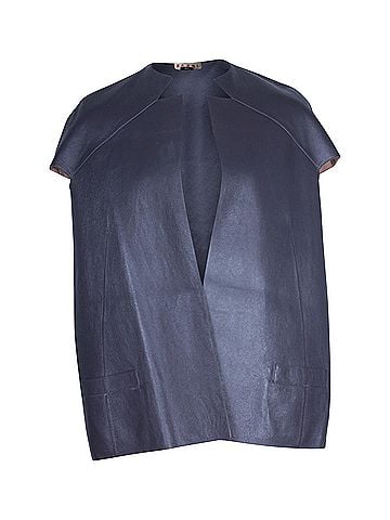 MARNI Marni Short Sleeve Jacket in Grey Leather (view 1)