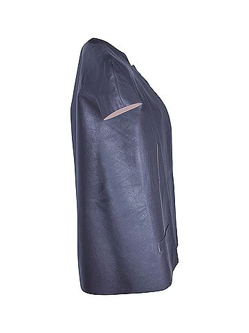 MARNI Marni Short Sleeve Jacket in Grey Leather (view 2)