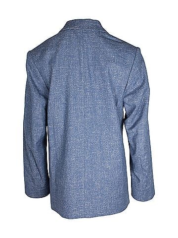 Totême Totême Loreo Oversized Double-Breasted Mélange Blazer In Blue Cotton (view 2)
