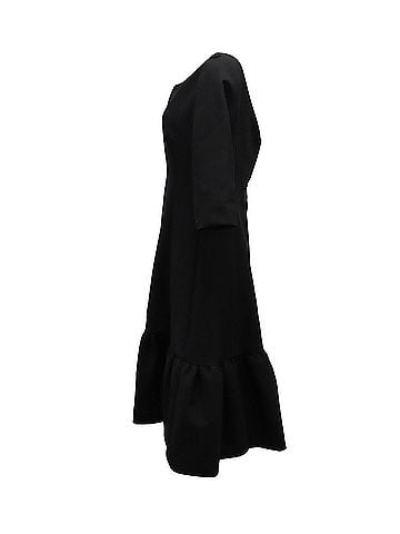 Marc Jacobs Marc Jacobs Runway Boatneck Dress in Black Wool (view 2)