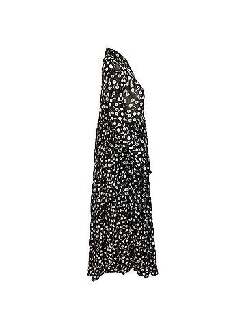Jil Sander  Jil Sander Floral Print Maxi Shirt Dress in Black Polyamide (view 2)