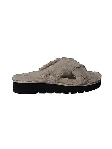 Stuart Weitzman Stuart Weitzman Roza Lift Slides Sandals in Cream Faux Fur (view 1)