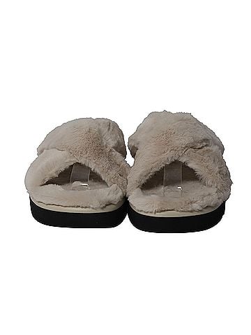 Stuart Weitzman Stuart Weitzman Roza Lift Slides Sandals in Cream Faux Fur (view 2)