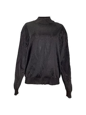 Alaïa  Alaïa Embroidered Logo Mock Neck Sweater in Black Viscose (view 1)