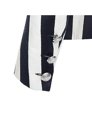 Balmain Balmain Cotton Blend Bold Striped Power Shoulder Blazer (view 2)