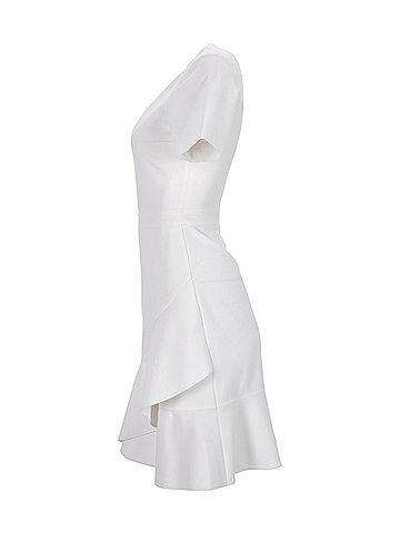 HUGO BOSS Hugo by Hugo Boss Ruffled Dress in White Polyester (view 2)