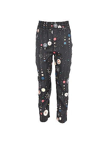 Isabel Marant  Isabel Marant Polka Dots Print Gartered-Waist Straight-Leg Trousers in Black Cotton (view 1)