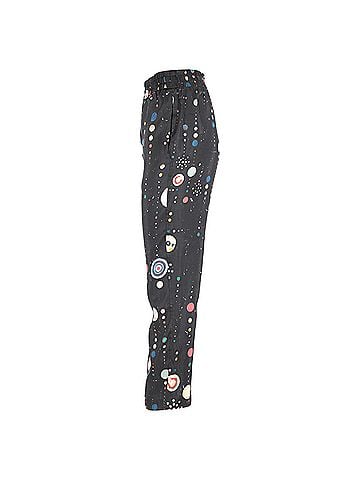 Isabel Marant  Isabel Marant Polka Dots Print Gartered-Waist Straight-Leg Trousers in Black Cotton (view 2)