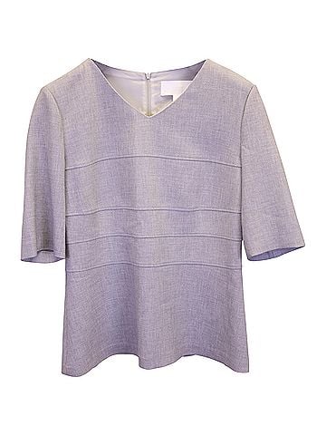 HUGO BOSS Hugo Boss V-neck Top in Grey Polyester Viscose (view 1)