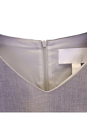 HUGO BOSS Hugo Boss V-neck Top in Grey Polyester Viscose (view 2)