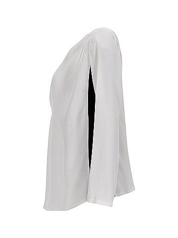 Sandro Sandro V-Neck Blouse in Grey Silk (view 2)