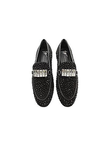 Giuseppe Zanotti Giuseppe Zanotti Embellished Loafers in Black Suede (view 2)