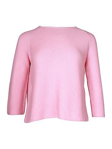 Max Mara Weekend by Max Mara Crewneck Knit Sweater in Pink Cotton (view 1)