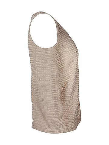 Giorgio Armani Armani Knitted Sleeveless Top in Beige Viscose (view 2)