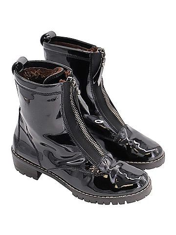 Stuart Weitzman Stuart Weitzman Zip Up Boots in Black Patent Leather (view 1)