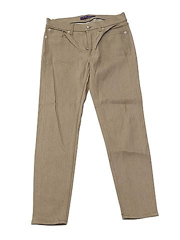 Ralph Lauren Ralph Lauren Straight Cut Jeans in Beige Cotton Denim (view 1)