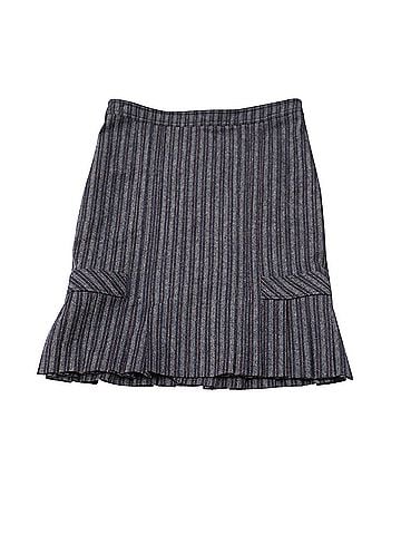 maxmara Maxmara Ruffled Hem Skirt in Blue Wool (view 1)