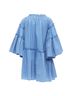 MSGM 100% Cotton Blue Msgm Striped Cotton Blend Flared Sleeves Drawstring Dress Size 6 - photo 5