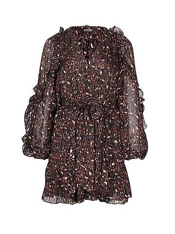 Ulla Johnson Ulla Johnson Maita Printed Mini Dress in Multicolor Silk (view 1)