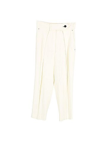 Max Mara Max Mara Sportmax Pleated Straight-Leg Trousers in Cream Acetate (view 1)