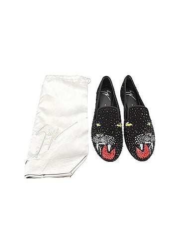 Giuseppe Zanotti Giuseppe Zanotti Panther Embellished Loafers in Black Suede (view 2)