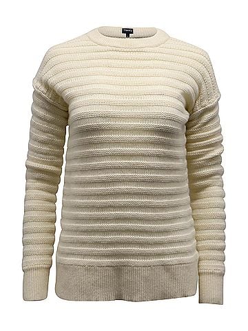 Theory Theory Novelty Stripe Sweater in Beige Cashmere (view 1)