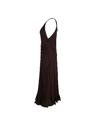Proenza Schouler  Proenza Schouler Maxi Cut-Out Ruched Dress in Brown Viscose (view 2)