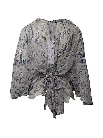 IRO Iro Justie V-neck Top in White Silk (view 2)