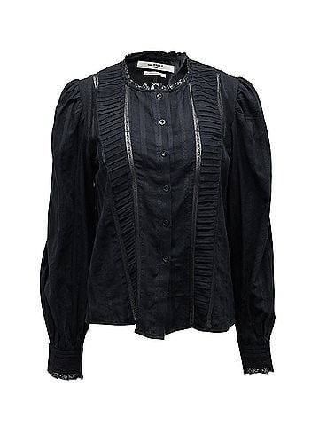 Isabel Marant Isabel Marant Etoile Button Front Blouse in Black Cotton  (view 1)