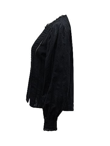 Isabel Marant Isabel Marant Etoile Button Front Blouse in Black Cotton  (view 2)