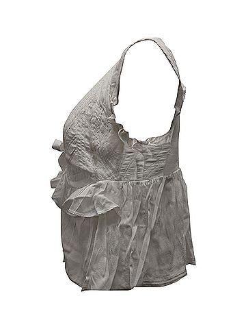 IRO Iro Ruffled Tie-Front Blouse in White Cotton  (view 2)
