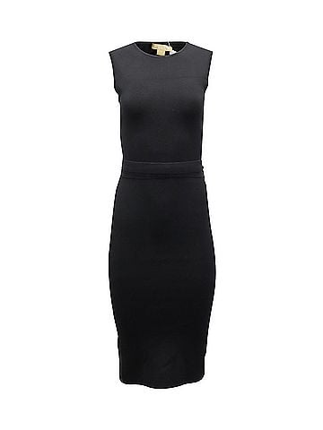 Michael Kors Michael Kors Belt Tie Stretch Dress in Black Viscose (view 2)