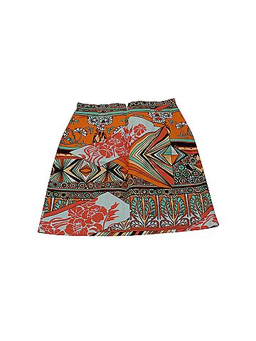 MSGM MSGM Floral-printed Mini Pencil Skirt in Orange Cotton (view 2)
