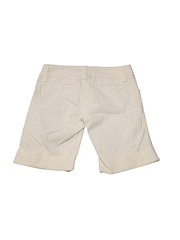 Alice + Olivia Alice + Olivia Cuffed Bermuda Shorts in White Cotton (view 2)