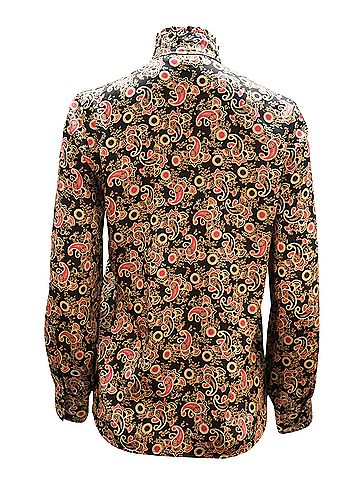 Sandro Sandro Paisley-print Shirt in Black Print Satin (view 2)