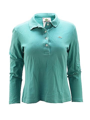 Lacoste Lacoste Long Sleeve Polo in Teal Cotton (view 1)