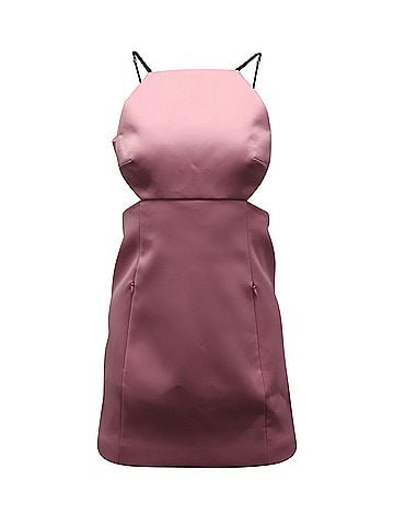 Alexander Wang Alexander Wang Cutout Mini Dress with Charms in Light Pink Polyester (view 1)