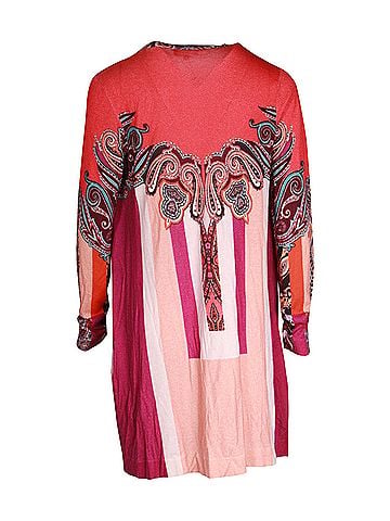 ETRO Etro Printed Open-Front Cardigan in Multicolor Silk (view 2)