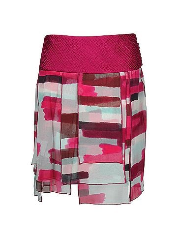 Diane von Furstenberg Diane Von Furstenberg Geometric Panels Flowy Skirt in Pink Silk (view 1)