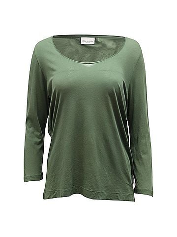 Dries Van Noten Dries Van Noten Long Sleeve Top in Green Cotton  (view 1)