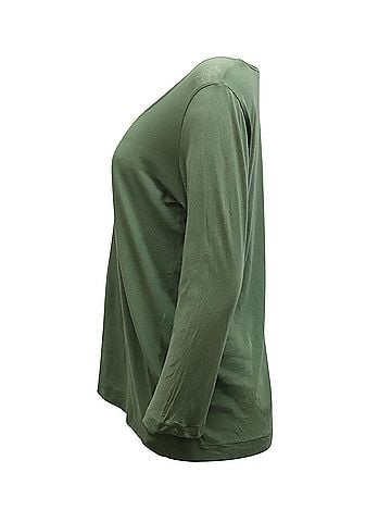 Dries Van Noten Dries Van Noten Long Sleeve Top in Green Cotton  (view 2)