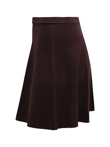 Theory Theory High Waisted A-line Skirt in Burgundy Viscose (view 2)