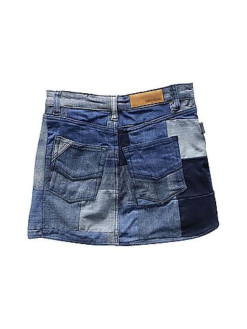 Zadig & Voltaire Zadig & Voltaire Patch Work Mini Skirt in Multicolor Cotton Denim  (view 2)