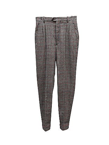Isabel Marant Isabel Marant High Rise Checked Pants in Beige Polyester (view 1)