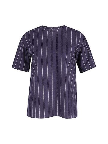Joseph Joseph Caleb Striped Shirt in Navy Blue Wool (view 1)