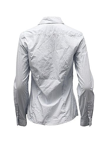maxmara Max Mara Daisy Embroidered Pinstripe Shirt in Blue Cotton (view 2)