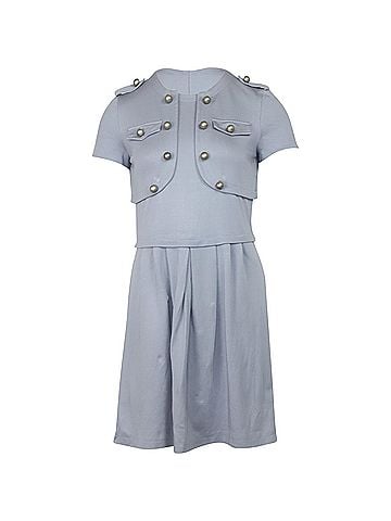 Moschino Moschino Button-Detailed Knee Length Dress in Grey Nylon (view 1)