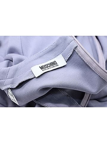 Moschino Moschino Button-Detailed Knee Length Dress in Grey Nylon (view 2)