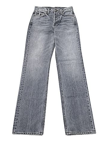 GRLFRND Grlfrnd Mica Straight Leg Jeans in Grey Denim (view 1)